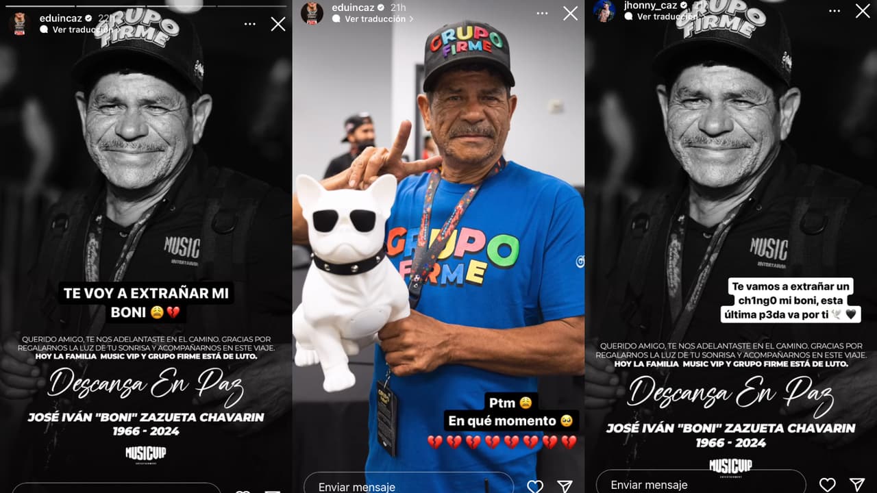 Eduin y Jhonny Caz despidieron así a 'Boni', quien era parte del equipo de trabajo de Grupo Firme.
