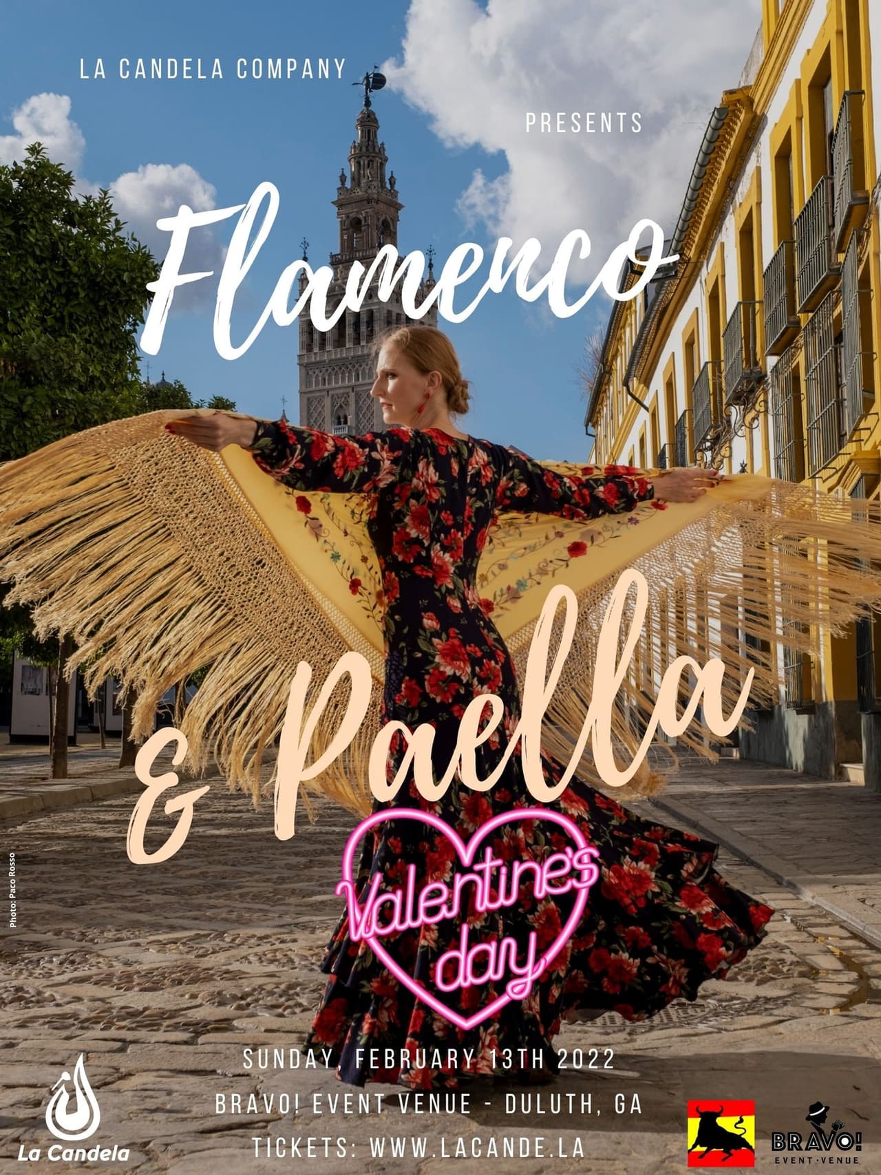 <b><a href="https://www.lacande.la/shows/flamenco-paella/" target="_blank">Flamenco & Paella – Valentine’s Day Edition (13 de febrero)</a>: </b>Disfruten de una paella mixta o de salmón mientras ven un espectáculo de baile flamenco presentado por La Candela Flamenco Company.