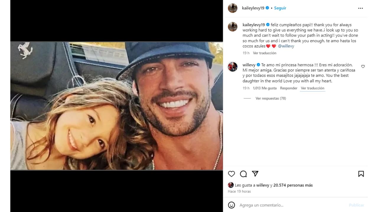 Kailey Levy admitió que sigue los pasos de su papá en la actuación.