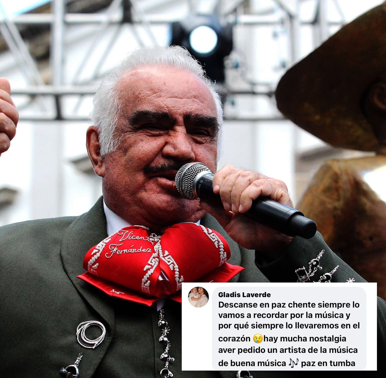 "Descanse en paz Chente, siempre lo vamos a recordar por la música y por qué siempre lo llevaremos en el corazón. Hay mucha nostalgia de haber perdido a un artista de la música, de buena música, paz en tumba": Gladis Laverde.