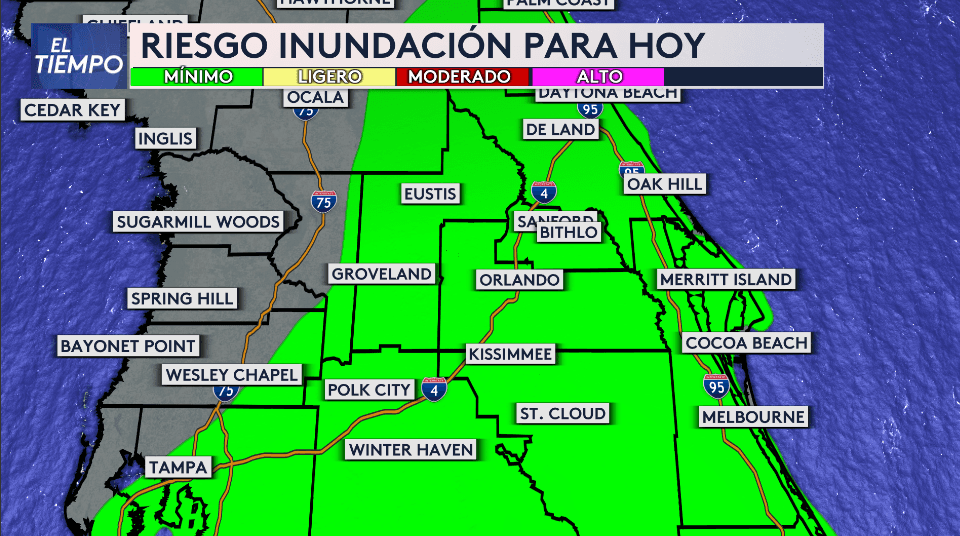 Estas áreas están bajo riesgo de inundaciones.