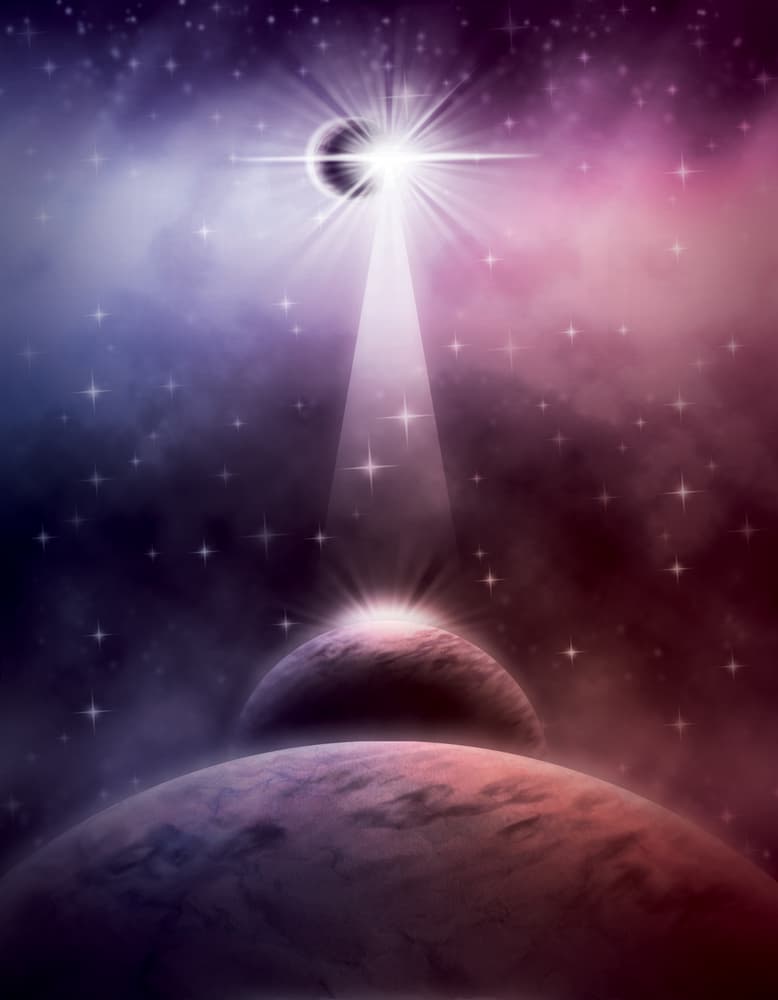 Una conjunción planetaria es el acercamiento en la bóveda celeste entre distintos planetas, dando la sensación de roce entre ellos.
<br>