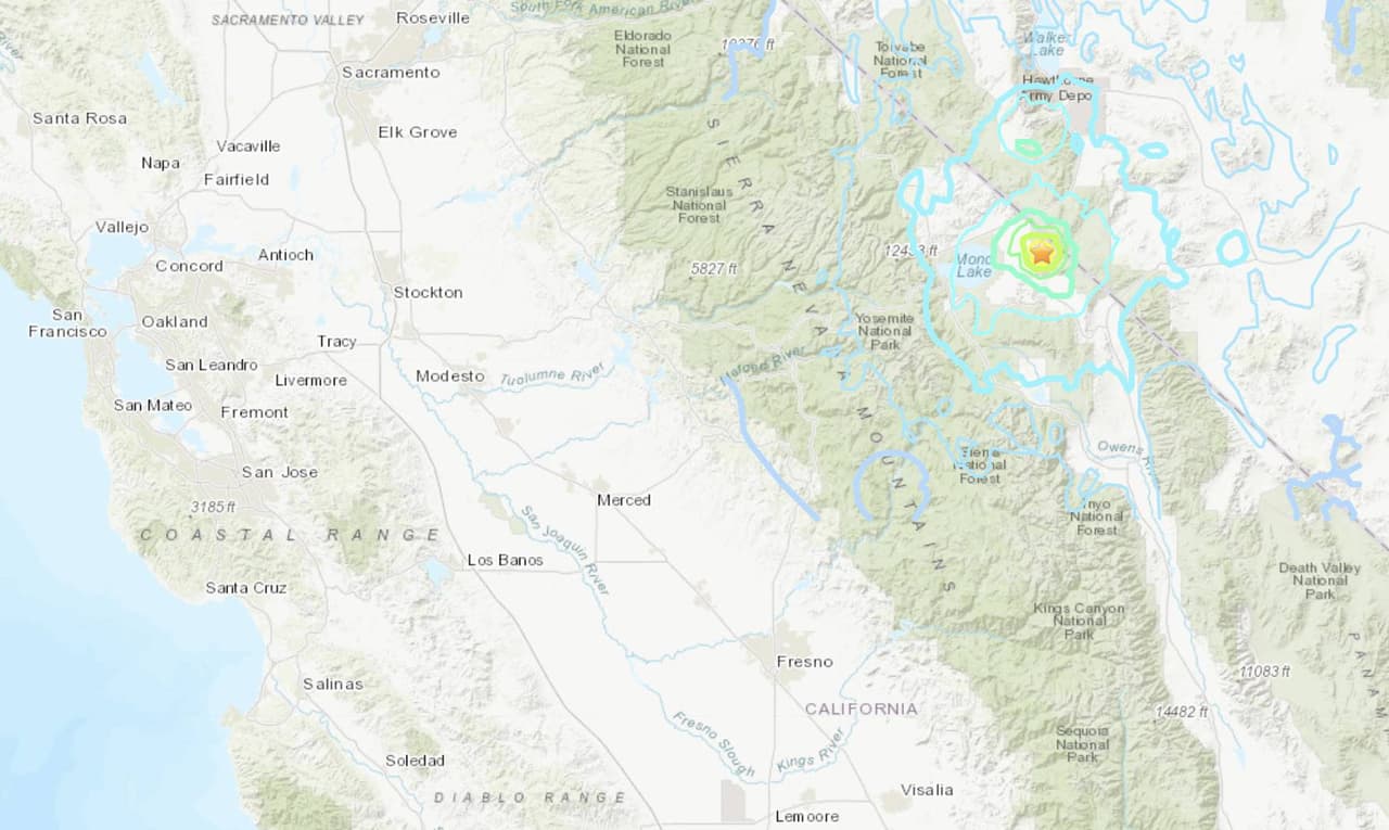 Temblor de magnitud 5.2 sacude la zona de Yosemite