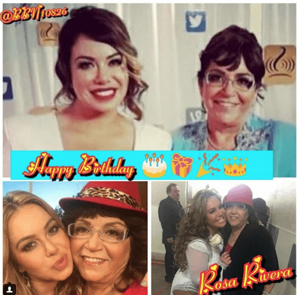 Chiquis también se dio tiempo para armar un collage de fotos junto a su abuelita: "Feliz cumpleaños a la mujer maravillosa, única que nos trajo a una reina, y la reina
<br>a una princesa, felicidades señora Rosa", escribió la joven cantante.