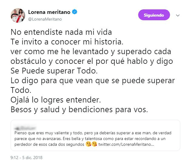 Pero otros internautas pidieron a la actriz olvidar a las personas a quien dedicó su primer mensaje.