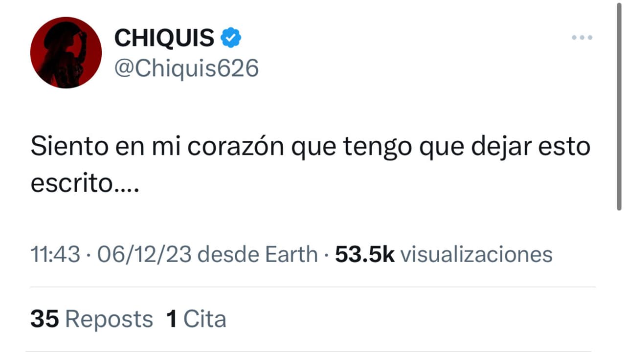 Chiquis se vio en la necesidad de expresar que se siente amanazada.