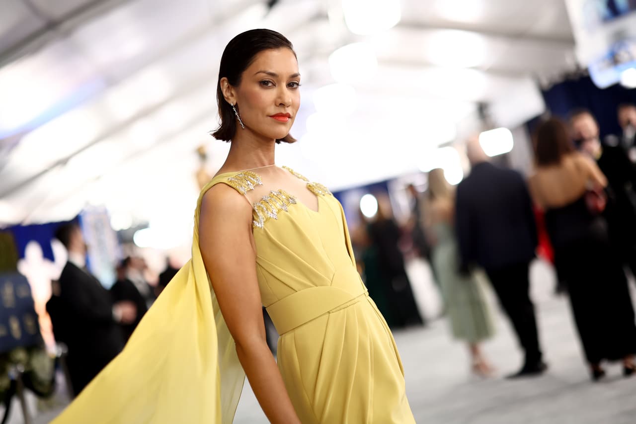 Otra de las actrices de 'The morning show' que arribó temprano a la ceremonia fue Janina Gavankar.