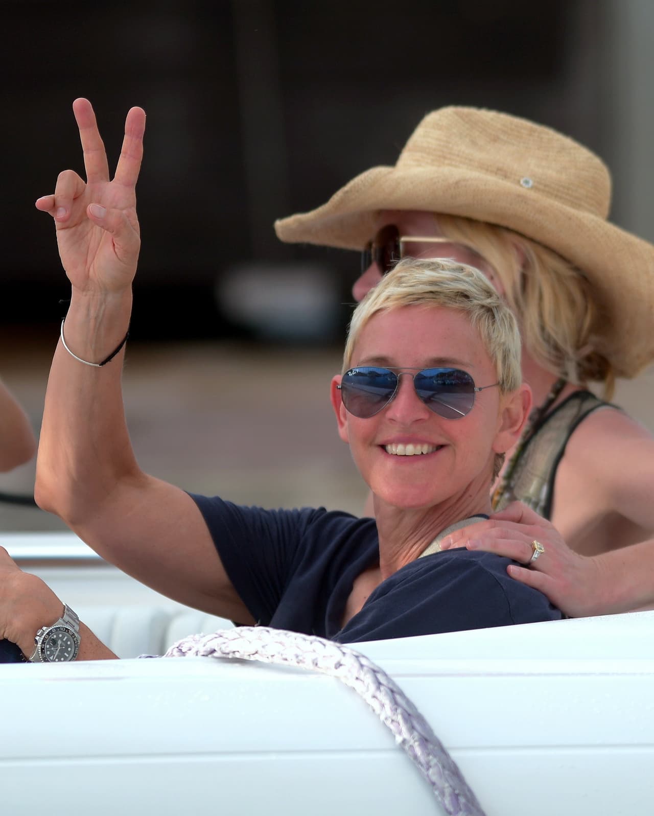 Ellen se veía de lo más feliz y relajada.