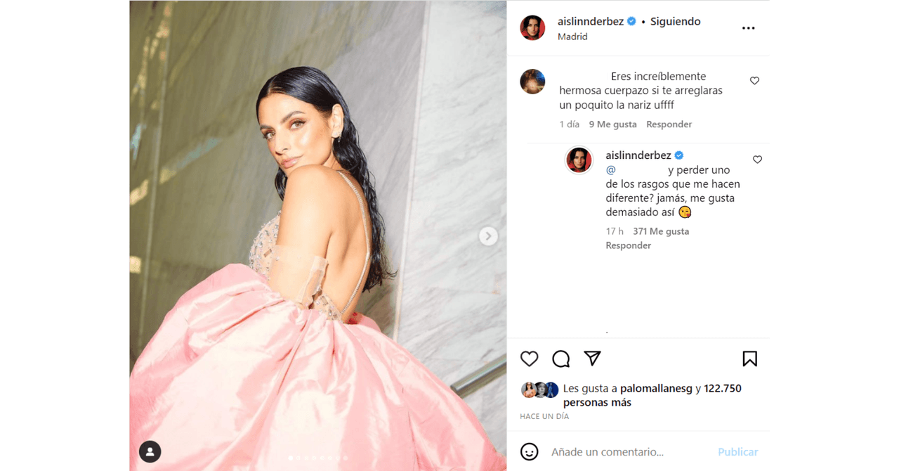 Aislinn Derbez respondió a quien le sugirió operarse la nariz