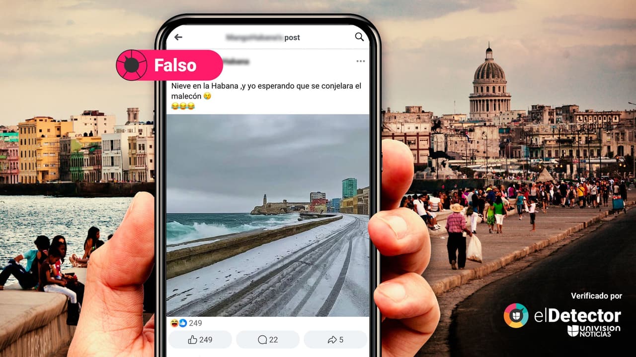 Esa imagen no muestra el malecón de La Habana nevado o congelado por una tormenta de granizo: es una obra artística