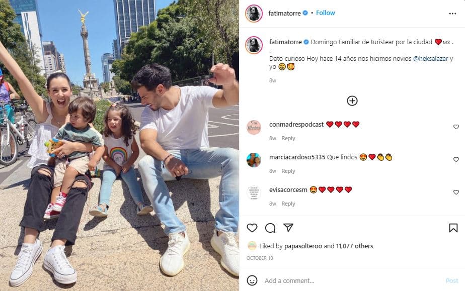 Fátima Torre y su familia