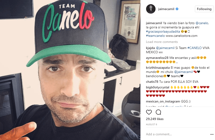 Y así es como Jaime Camil enfatizó su total apoyo hacia el fugilista mexicano.