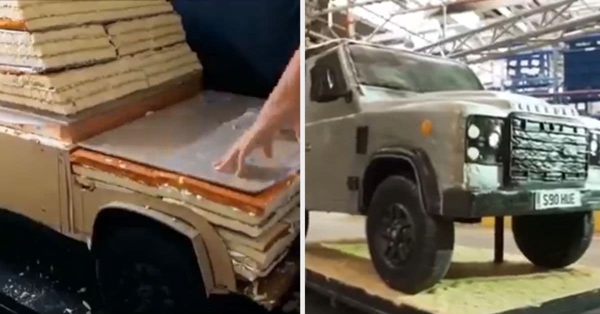 Lara Mason diseñó un pastel en forma de una Land Rover