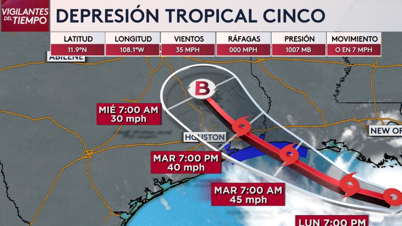 Se forma la Depresión Tropical Cinco: costa de Texas está bajo aviso de tormenta tropical