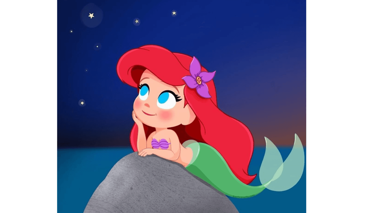 La 
<b>princesa Arie</b>l es sin duda la favorita de esta gran ilustradora, pues nos ha regalado varios diseños de la legendaria sirenita.
<br>
<br>Algo que caracteriza a Ariel es su manera de ser tan soñadora y dicha esencia fue perfectamente plasmada en esta imagen.