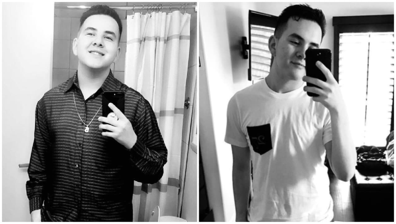 A la izquierda, una imagen tomada en agosto de 2017, cuando Johnny pesaba 200 libras (90 kilos). A la derecha, como luce hoy día con 23 libras (10 kilos) menos.