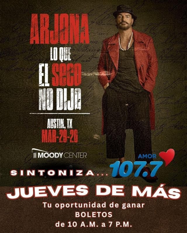 🎶 ¡AMOR 107.7 TE LLEVA A VER A RICARDO ARJONA! 🎶