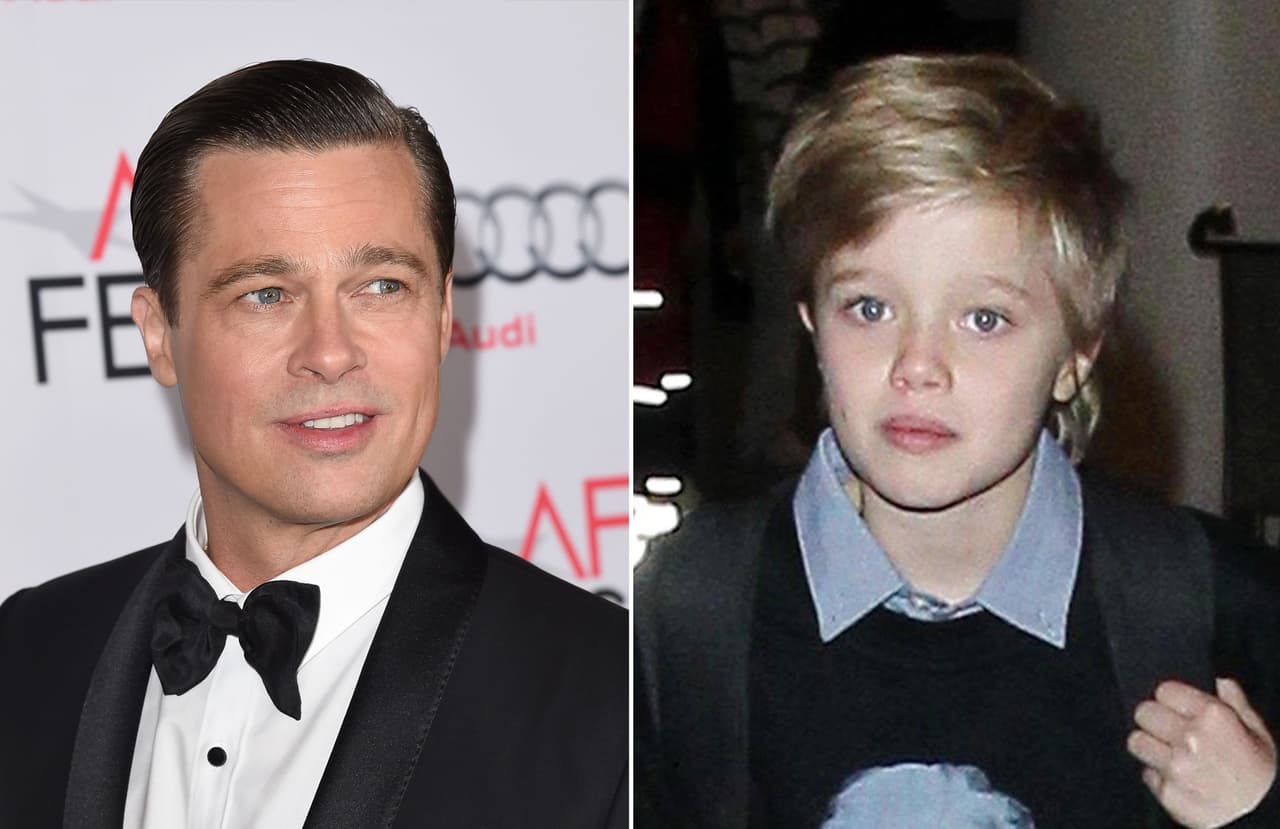 Brad Pitt y Shiloh tienen rasgos muy similares.