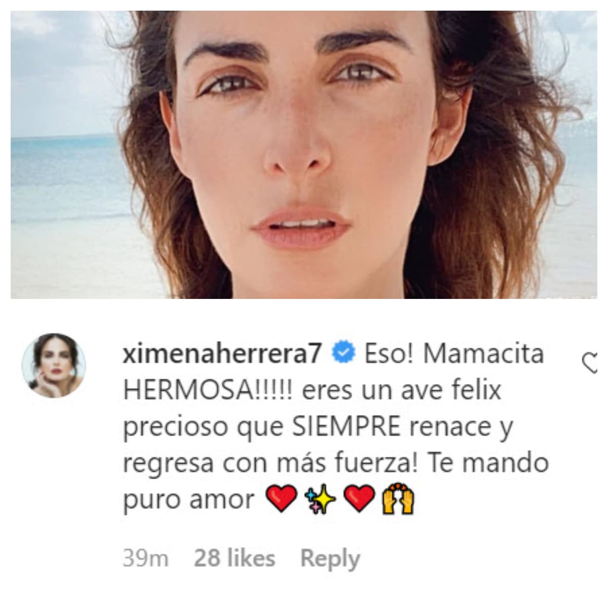 La actriz Ximena Herrera fue más directa y la describió como "un ave fénix precioso que siempre renace".