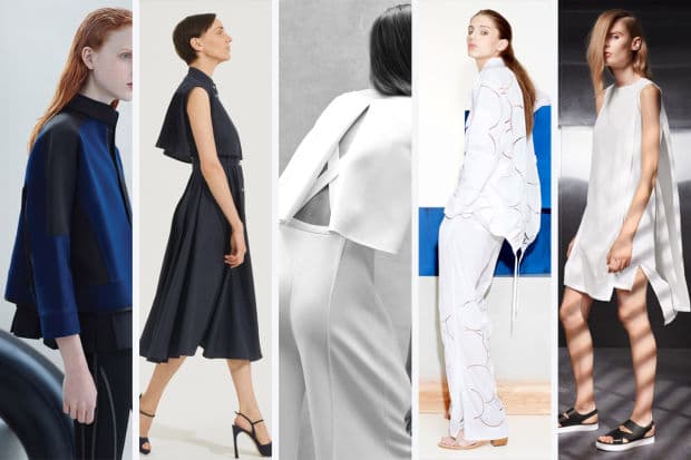 1. Capas. En camisas, vestidos, blusas e incluso en chaquetas y parkas, la espalda está interpretando reconstrucción y vuelos. Es como una capa. Puedes combinar y usar en momentos casuales o bien formales. Algunas marcas y diseñadores que la propusieron fueron: Narciso Rodriguez, Tibi y Public School.