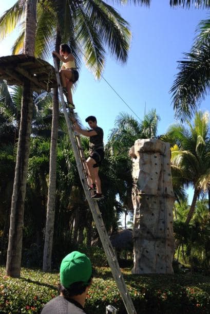 También se aventaron en la tirolesa.