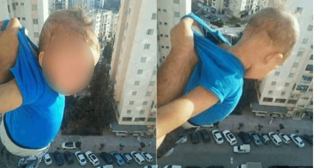 Hombre saca por la ventana de un 15º piso a un bebé con la amenaza de soltarlo si no consigue 1,000 'Likes' en Facebook