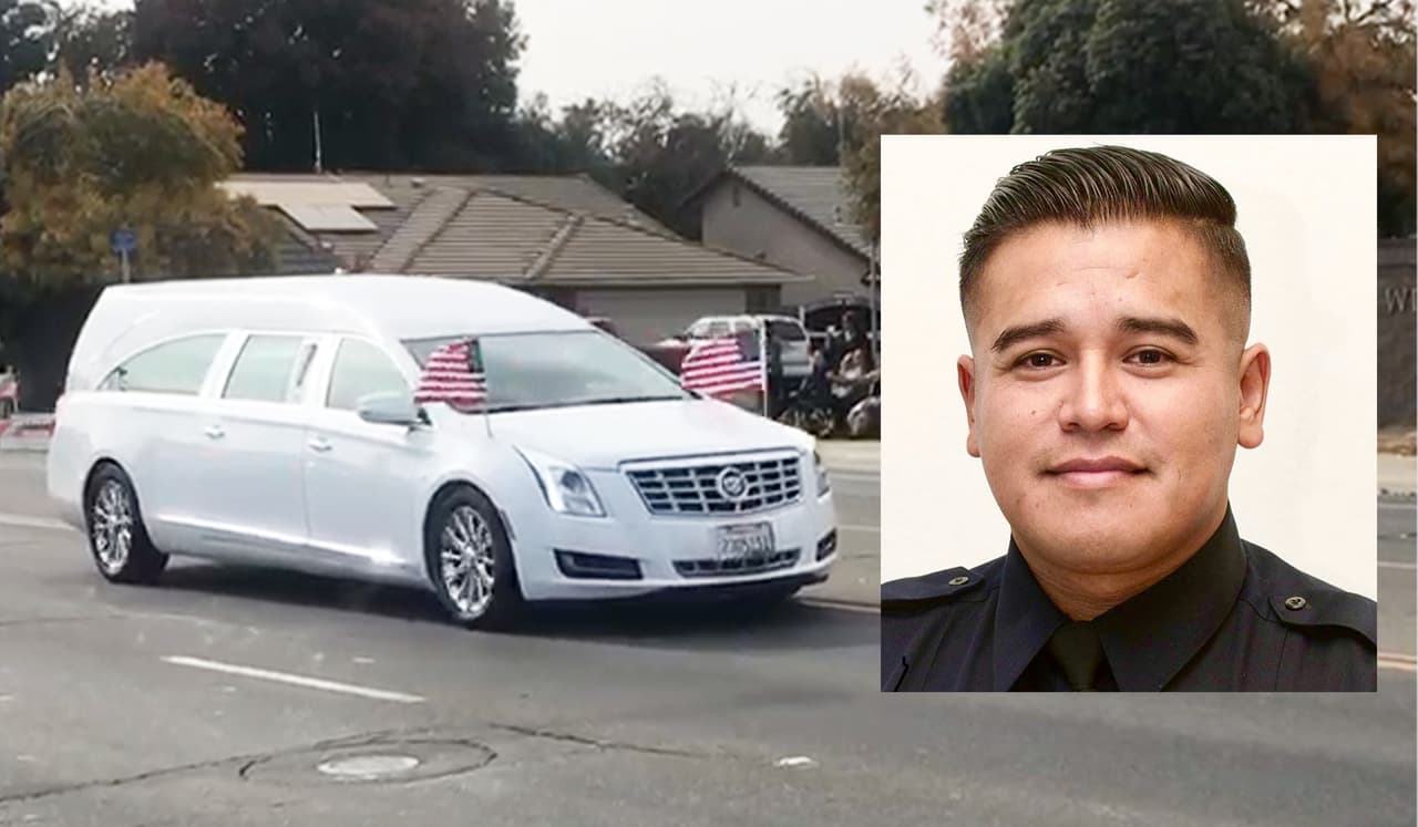Despiden con honores a policía de Lemoore que murió asesinado tras intervenir en pelea de violencia doméstica