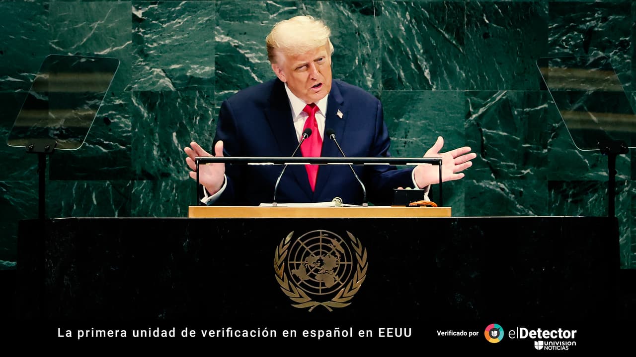 Ni “la huella de carbono es un engaño” ni se perdieron “300,000 niños” durante el gobierno de Biden: revisamos el discurso de Trump ante la ONU