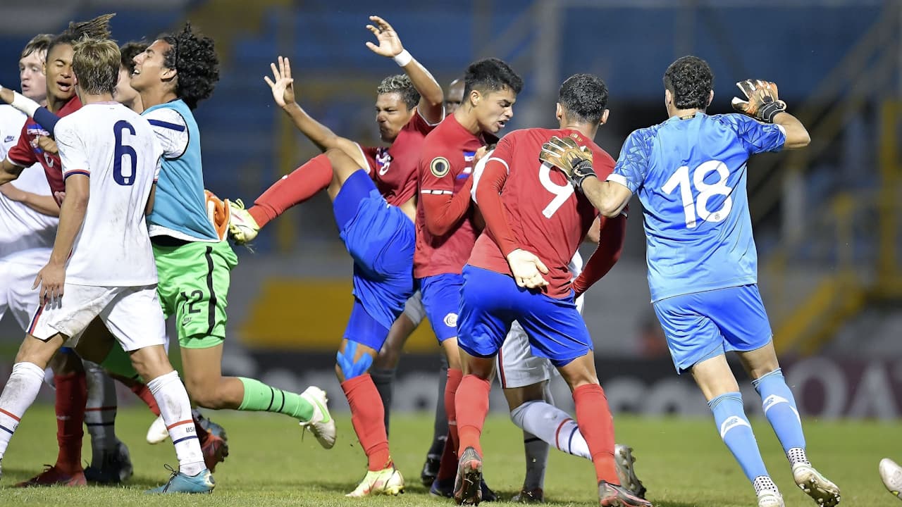 Costa Rica Sub-20 es castigado con 33 partidos de suspensión por pelea ante Estados Unidos
