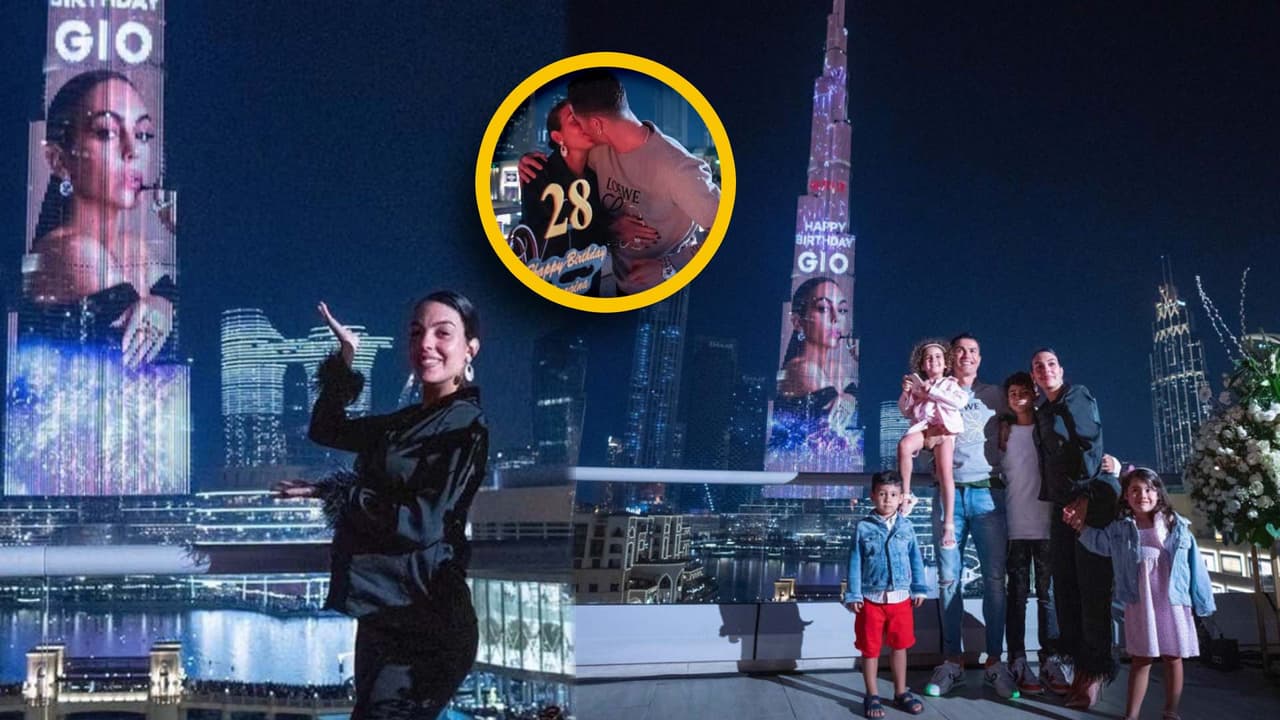 Cristiano Ronaldo sorprende a Georgina Rodríguez con mensaje en el edificio más alto de Dubai