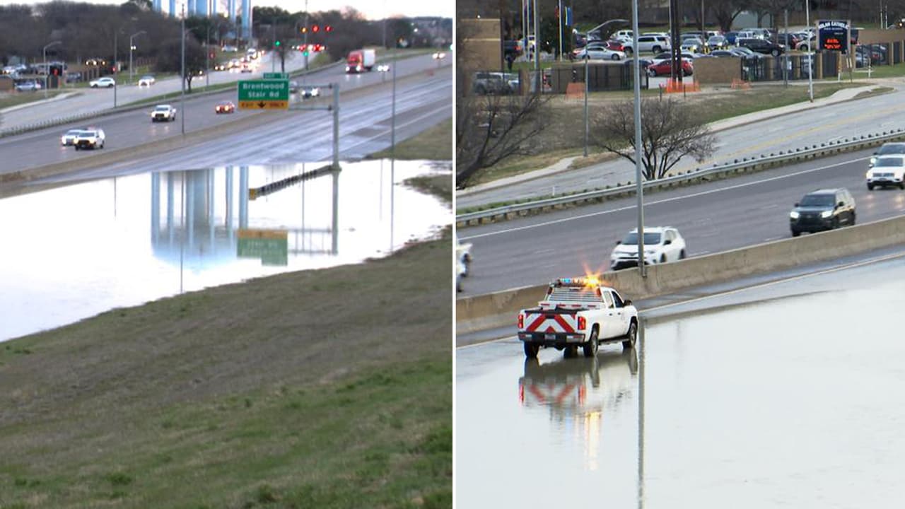 Tráfico lento y largas filas en la Interestatal 30 en Fort Worth por una fuga de agua 