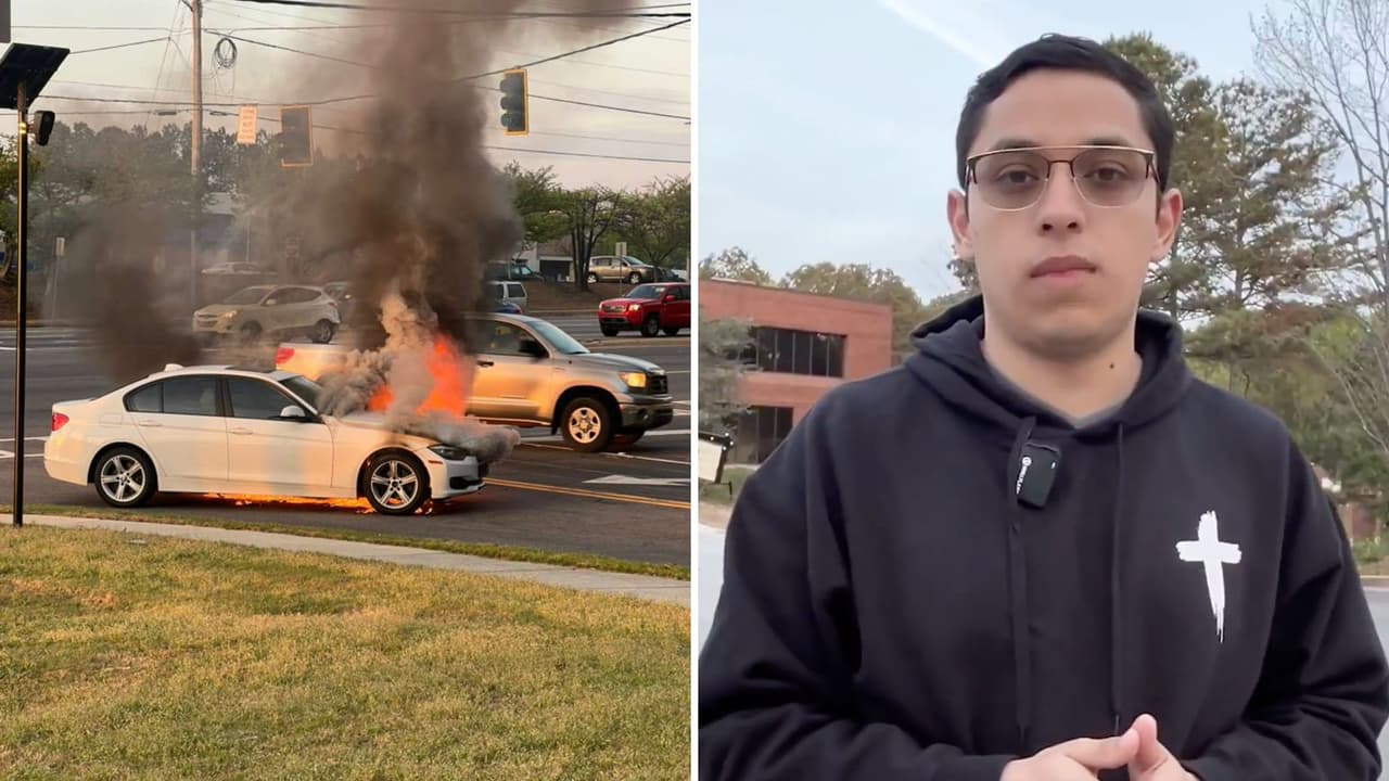 “Puede explotar en cualquier momento”: joven hispano rescata a mujer de auto en llamas en Georgia