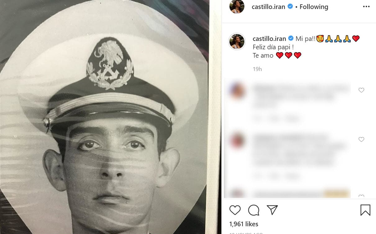 En 
<b><a href="https://www.instagram.com/p/CBtpWXYArBv/" target="_blank">esta foto </a></b>del baúl de los recuerdos escribió: "¡Mi pá! ¡Feliz día papi! Te amo". 
<br>