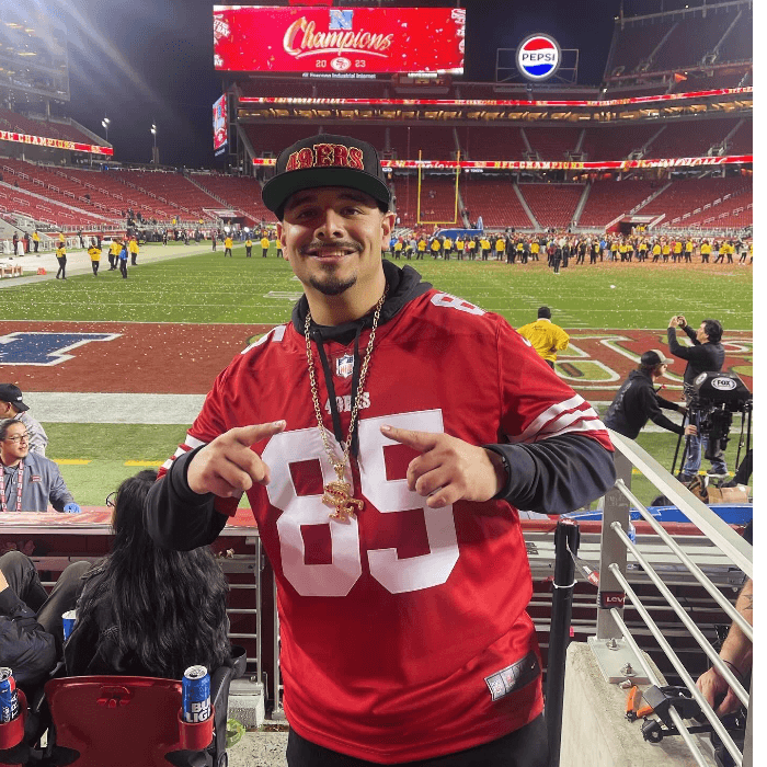 Erubiel Medina fue uno de los afortunados de asistir al partido de los 49ers contra los Detroit Lions el domingo 28 de enero.