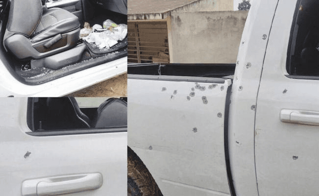 Imágenes del ataque a la camioneta con voluntarios en México.