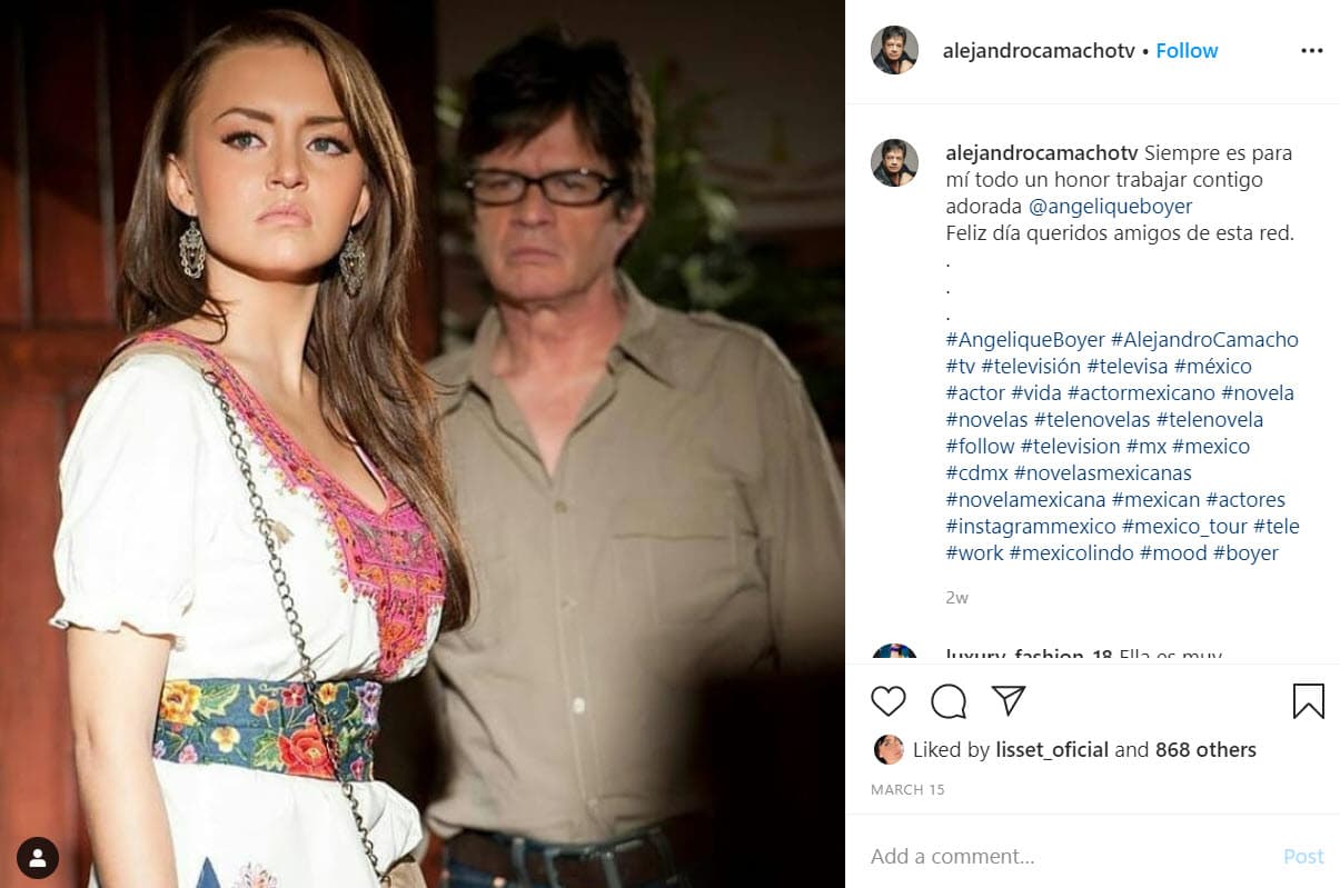 En esta producción, 
<b>Alejandro Camacho trabajará por tercera ocasión en un melodrama con Angelique Boyer</b>. Ellos fueron padre e hija en 'Alma de hierro' (2008) y 'Abismo de pasión' (2012).
<br>