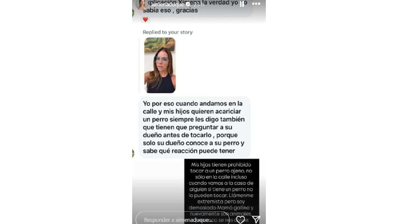 Ximena Duque no permite que sus pequeñas hijas toquen perros ajenos.