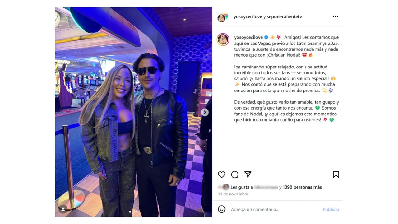 La fotografía entre Nodal y periodista venezolana que despertó rumores de una presunta relación entre ellos.