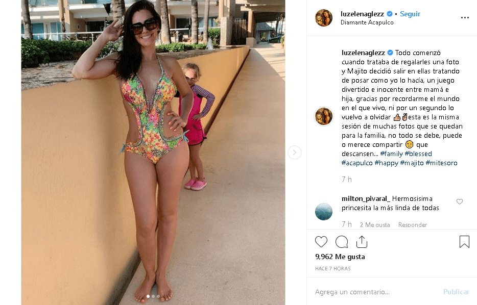 Luz Elena González se tomó unos días para ir a su casa en Acapulco, México, donde disfruta del sol, la arena y el mar junto a su papá y sus hijos Santiago y María José.
