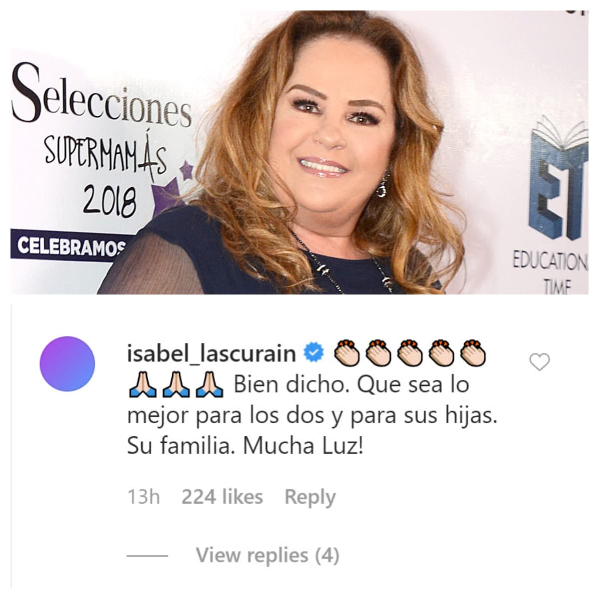 <b><a href="https://www.univision.com/entretenimiento/la-mama-de-las-pandora-murio-en-sus-brazos-y-luego-le-cantaron-el-ave-maria" target="_blank">Isabel Lascurain</a></b>, integrante del trío Pandora, fue un poco más explícita y le escribió las siguientes palabras: "Bien dicho. Que sea lo mejor para los dos y para sus hijas. Su familia. ¡Mucha luz!". Aislinn Derbez y Mauricio Ochmann solo han procreado a 
<b><a href="https://www.univision.com/galavision/kailani-la-hija-de-aislinn-derbez-y-mauricio-ochmann-cumple-dos-anos-mira-como-ha-crecido-fotos#6fdf854d0000" target="_blank">Kailani, de 2 años. </a></b>
<br>