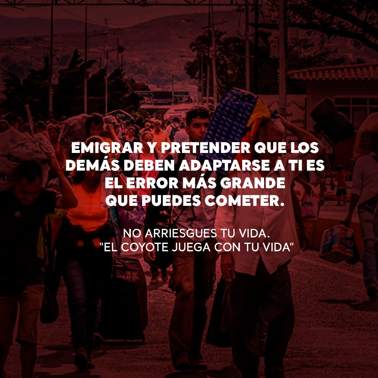 The anti-migration ad campaign highlights the role of coyotes: "The coyote plays with your life", reads this Honduran government poster about the risks of migrating.