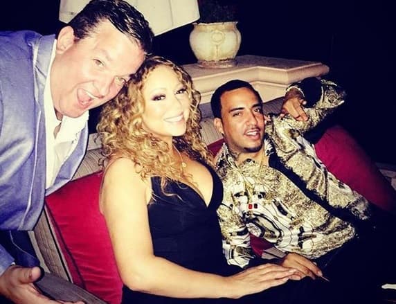 Mariah celebró la noche del 4 de agosto la colocación de su estrella. Aquí la vemos con amigos cercanos como el rapero French Montana.