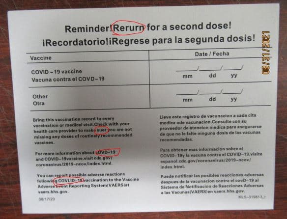 Fallas ortográficas provocan el decomiso de tarjetas falsas de vacunación contra el Covid-19 en Chicago