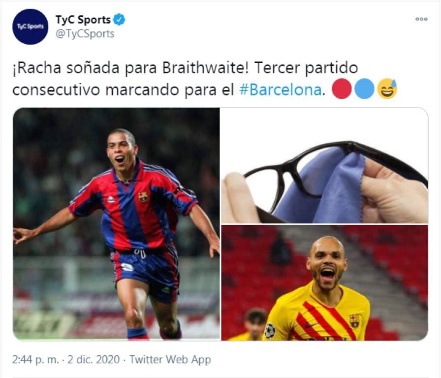 Barcelona y Braithwaite son la inspiración en los nuevos memes | Los blaugranas golearon y el danés enloquece a las multitudes de las redes sociales; los merengues, salieron salpicados.