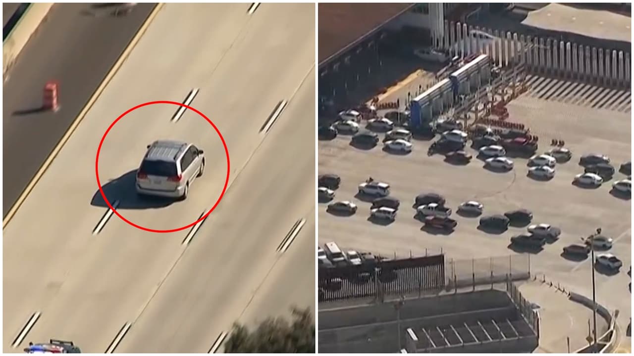 Sospechosa se entrega tras persecución desde California hacia México en miniván robada