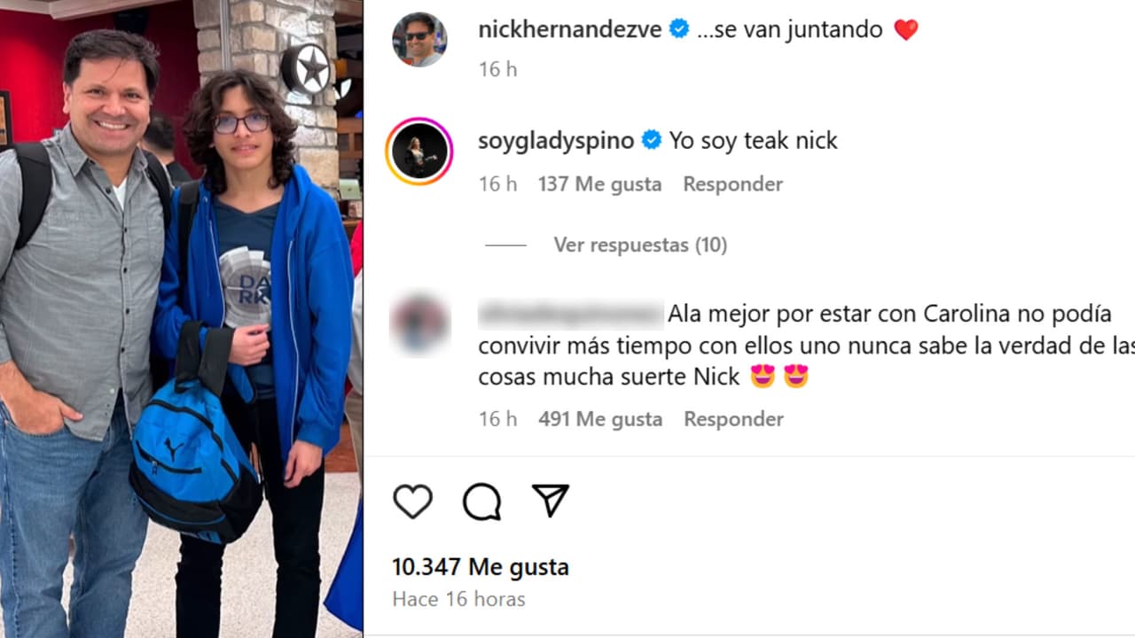 Nick Hernández, ex de Carolina Sandoval 'La Venenosa', compartió esta foto junto a uno de sus hijos mayores a quien tuvo en una relación anterior a la de la presentadora.