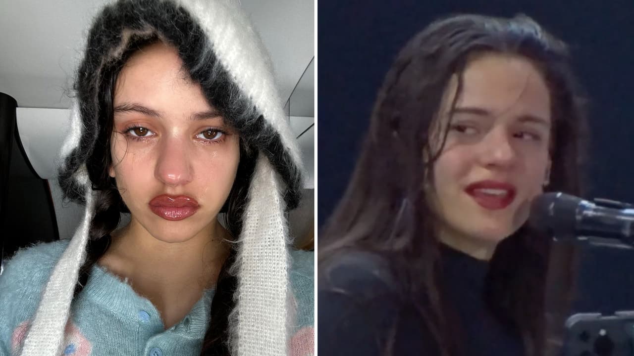 Rosalía rompió en llanto en pleno show poco antes del fin de su relación con Rauw Alejandro