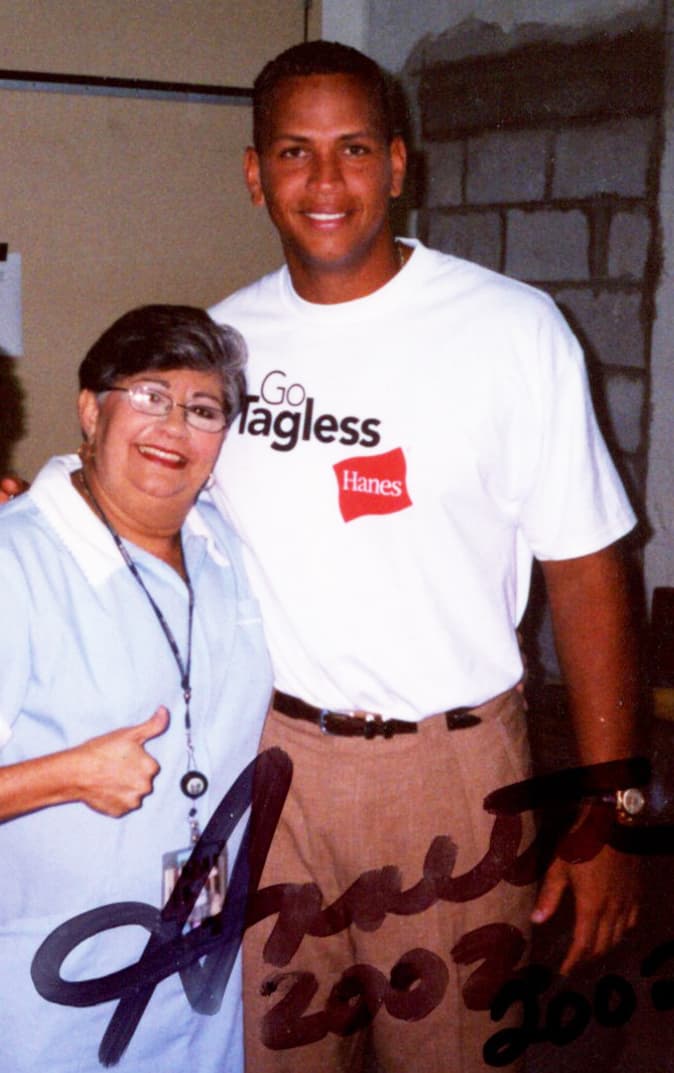 Con el beisbolista Alex Rodríguez en 2002, mucho antes de que el deportista fuera pareja de Jennifer López.