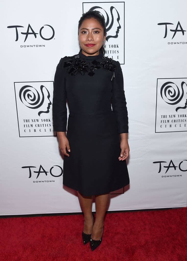 El 7 de enero se llevaron a cabo los Premios del Círculo de Críticos de Cine de Nueva York 2018, donde la oaxaqueña usó un vestido negro de la firma Prada. 
<br>