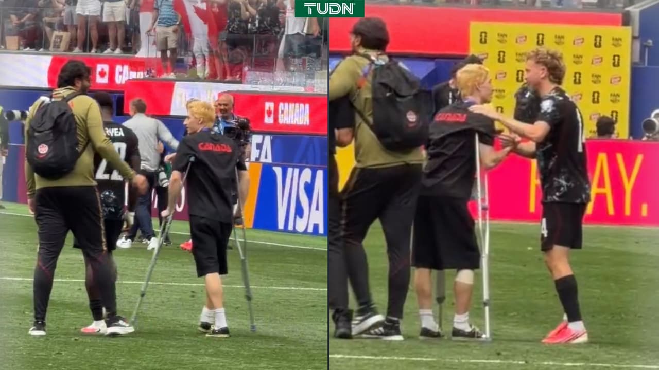 Marcelo Flores felicita en muletas a sus compañeros de Canadá por el pase a Octavos